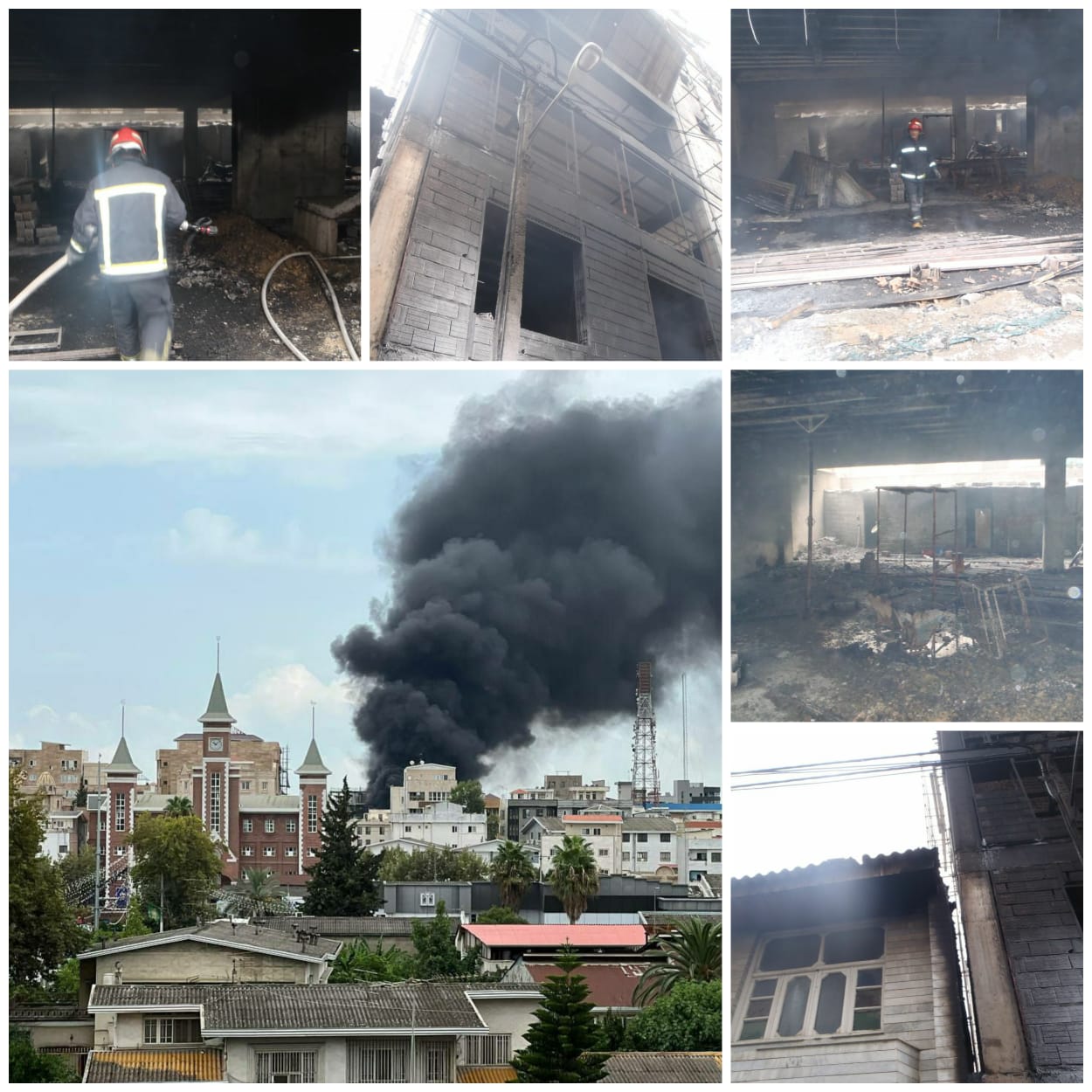 مهار آتش سوزی ساختمان در حال ساخت در بابل مهار آتش سوزی ساختمان در حال ساخت در بابل